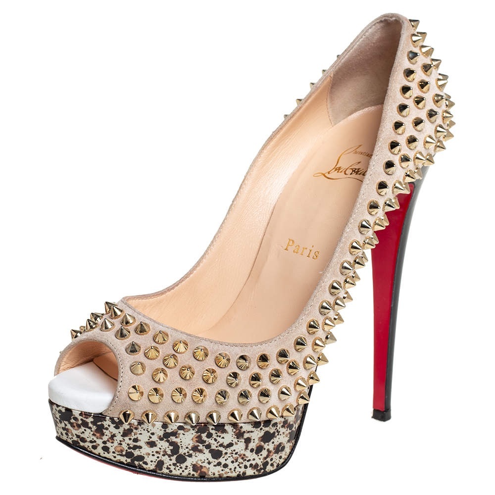Christian Louboutin Limited Edition 2013 Lady Peep-Toe Platform Pumps Size 37.5
